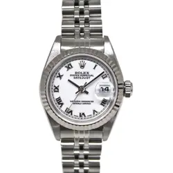 ROLEX DATEJUST 79174 WHITE CASE SIZE 26MM LADIES USED WATCH #7511121