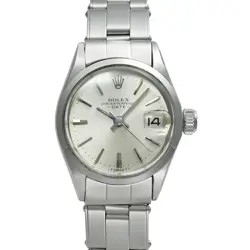 ROLEX OYSTER PERPETUAL DATE 6516 SILVER LADIES USED WATCH #71421