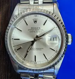 Rolex Datejust 36 Watch 16220 Silver Dial Automatic Steel Luxury Vintage