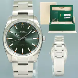 2019 PAPERS MINT ROLEX OYSTER PERPETUAL GREEN OYSTER 114200 WATCH BOX