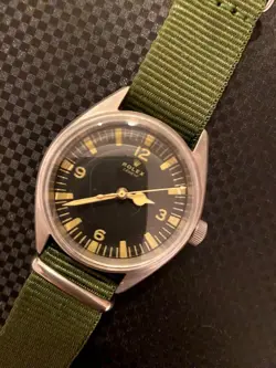 ROLEX MILITARY VINTAGE AUTOMATIC WATCH W/NATO STRAP FROM JAPAN