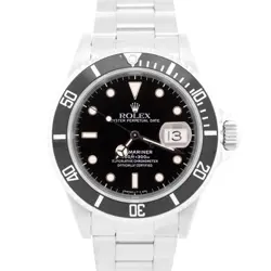 1990 ROLEX SUBMARINER DATE BLACK STAINLESS 40MM OYSTER AUTOMATIC 16610 WATCH