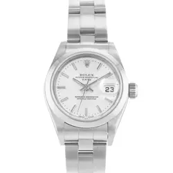 ROLEX OYSTER PERPETUAL LADY DATE 79160 SILVER INDEX STEEL OYSTER LADIES WATCH