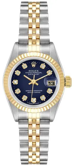 ROLEX DATEJUST 69173 26MM BLUE DIAL TWO-TONE GOLD/STEEL JUBILEE WOMEN'S WATCH