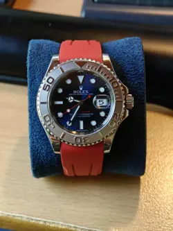 ROLEX YACHT-MASTER PLATINUM BLUE 40MM STAINLESS STEEL WATCH 116622 STRAP ONLY