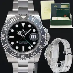 2014 MINT ROLEX GMT MASTER II 116710LN STEEL CERAMIC BLACK 40MM WATCH BOX