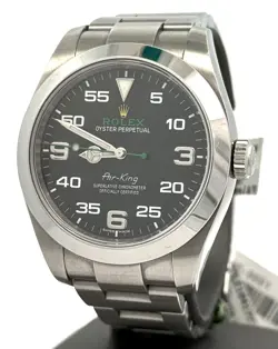 PRE-OWNED ROLEX AIR KING 116900 - 2017 - BLACK DIAL - STAINLESS STEEL, S108292