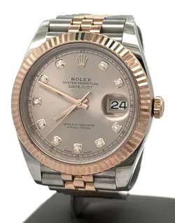 PRE-OWNED ROLEX DATEJUST 41MM- 126331 - 18K ROSE GOLD & STAINLESS STEEL, S14209