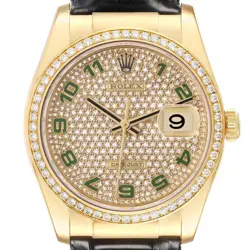 ROLEX PRESIDENT YELLOW GOLD DIAMOND DIAL MENS AUTOMATIC WATCH 116188