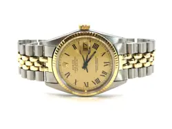 VINTAGE 1977 ROLEX DATEJUST 36MM 16013 TAN BUCKLEY DIAL JUBILEE TT WATCH #WI410