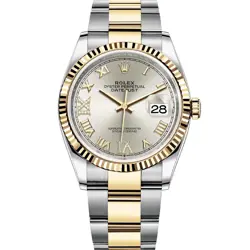 ROLEX DATEJUST 36, 126233, STEEL & YELLOW GOLD, SILVER ROMAN VI/IX DIAMOND, O...