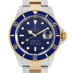 ROLEX SUBMARINER DATE 16613 BLUE ALL TRITIUM U NUMBER SECOND HAND MENS