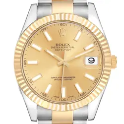 ROLEX DATEJUST II 41 STEEL YELLOW GOLD CHAMPAGNE DIAL MENS WATCH 116333 BOX CARD