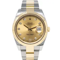 ROLEX DATEJUST 41, 126333, STEEL & GOLD, CHAMPAGNE DIAMOND DIAL, OYSTER BRACELET
