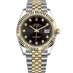 ROLEX DATEJUST 41, 126333, STEEL & YELLOW GOLD, BRIGHT BLACK DIAMOND, JUBILEE...