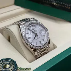 Rolex Day-Date 40 NEW 2025 Meteorite Baguette Diamond White Gold President