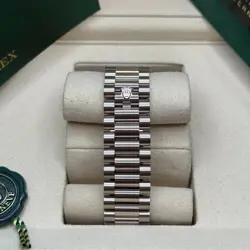 Rolex Day-Date 40 NEW 2025 Meteorite Baguette Diamond White Gold President