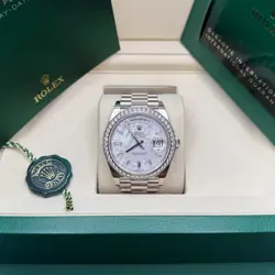 Rolex Day-Date 40 NEW 2025 Meteorite Baguette Diamond White Gold President