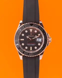 ROLEX YACHTMASTER 40MM 126655 ROSE GOLD BLACK DIAL OYSTERFLEX 2020