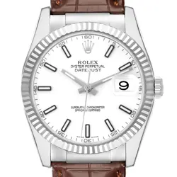 ROLEX DATEJUST 36 WHITE GOLD MENS AUTOMATIC WATCH 116139 BOX PAPERS