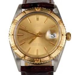 ROLEX MENS TWO-TONE DATEJUST TURN-O-GRAPH WATCH BRONZE 