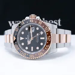 Rolex GMT-Master II, 126711CHNR, 40mm, Steel & Gold, Black Dial, Black Brown ...