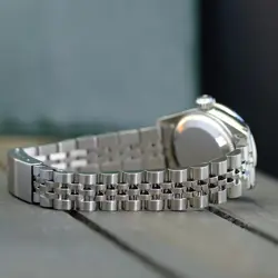 Rolex Datejust Ladies Stainless Steel Watch Blue Mother of Pearl w/ Diamonds