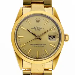ROLEX 15505 OYSTER DATE CHAMPAGNE SS/GF AT