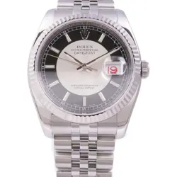 ROLEX DATEJUST 116234 QUARTZ WATCH STAINLESS STEEL BLACK/SLIVER