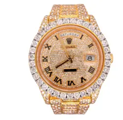 ROLEX DAY-DATE 40MM 18K YELLOW GOLD ICED OUT 25CT GENUINE DIAMONDS REF 228238