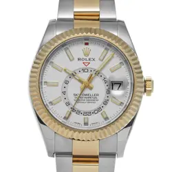 ROLEX SKY-DWELLER 326933 WHITE DIAL SSXYG 42MM AUTOMATIC MEN'S WATCH