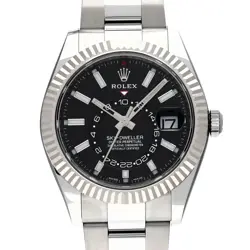 ROLEX SKY-DWELLER 326934 BRIGHT BLACK DIAL 42MM AUTOMATIC MEN'S WATCH