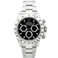 ROLEX DAYTONA 116520 AUTOMATIC 40MM BLACK DIAL STAINLESS STEEL MEN'S WATCH