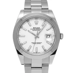 ROLEX DATEJUST 41 126300 WHITE WATCH 682599