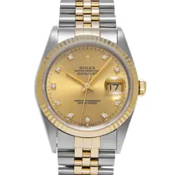 ROLEX DATEJUST 16233G CHAMPAGNE/DIAMOND WATCH 674905