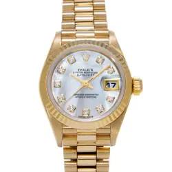 ROLEX DATEJUST 79178NG WHITE SHELL/DIAMOND WATCH 664422