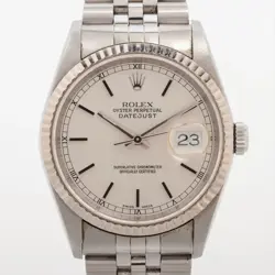 ROLEX DATEJUST 16234 SS×WG SS AT SILVER-FACE 2 EXTRA LINKS