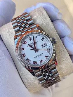 ROLEX DATEJUST 36 126234 WHITE ROMAN DIAL FLUTED JUBILEE 36MM WATCH BOX & PAPERS