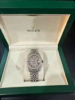 ROLEX DATE JUST DIAMOND ICED OUT WATCH