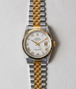ROLEX DATEJUST PYRAMID ROMAN DIAL 16233 TWO TONE WATCH AUTOMATIC 36MM