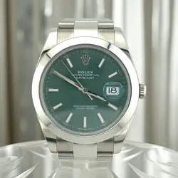 2025 - UNWORN - MINT GREEN -ROLEX DATEJUST 126300 SILVER OYSTER BRACELET
