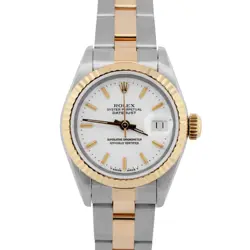 PAPERS ROLEX DATEJUST 26MM WHITE TWO-TONE 18K YELLOW GOLD STEEL OYSTER 69173 BOX