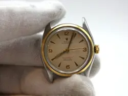 Rolex 6084 Oyster Perpetual 34mm Ivory Dial Men's Watch TT NEEDS SERVICE #WI197