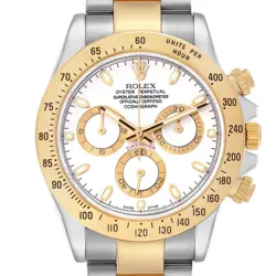 ROLEX DAYTONA STEEL YELLOW GOLD WHITE DIAL AUTOMATIC MENS WATCH 116523