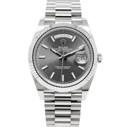 ROLEX DAY-DATE 40, 228239, PRESIDENT BRACELET, SLATE DIAL, WHITE GOLD