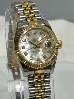 ROLEX M516990 LADIES 26MM – TWO-TONE 18K GOLD & STAINLESS – IVORY MO (NJL029204)