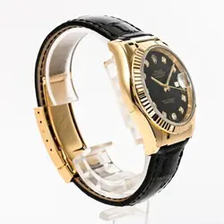 USED ROLEX Datejust 116138G Black Case: 36mm (actual size) Men's Watch #101015