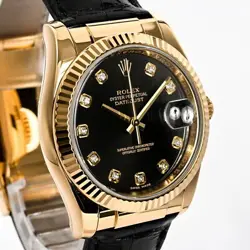 USED ROLEX Datejust 116138G Black Case: 36mm (actual size) Men's Watch #101015