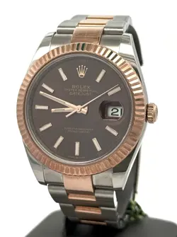 PRE-OWNED ROLEX DATEJUST 41MM, 2 TONE 18K ROSE GOLD WATCH, 126331, S107112