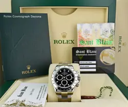 ROLEX - 18KT STAINLESS STEEL DAYTONA BLACK INDEX DIAL 116520 - SANT BLANC